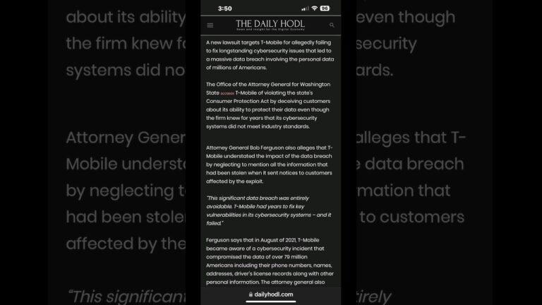 T-Mobile Sued Over Massive Data Breach That Leaked Sensitive Info on 79,000,000 Americans