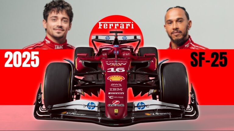 2025 Ferrari SF-25 F1 Formula 1 Car Revealed With Lewis Hamilton and Charles Leclerc
