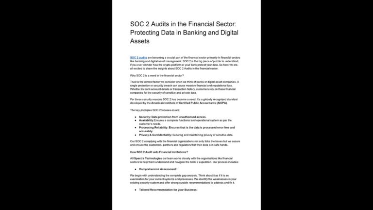 SOC 2 Audits in the Financial Sector  Protecting Data in Banking and Digital Assets
