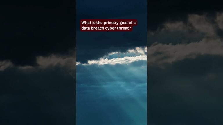 What is the primary goal of a data breach cyber threat?#CyberThreats #professor #sciencefather