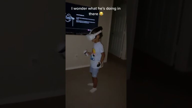 Can’t believe we caught him doing this with his VR headset #Shorts