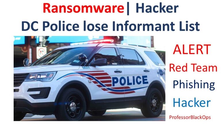 DC Police Leaked Informants Data.  Informants life could be in danger.  Cybersecurity for the people