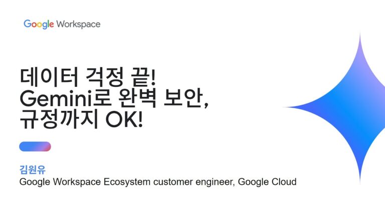 데이터 걱정 끝! Gemini로 완벽 보안, 규정까지 OK!