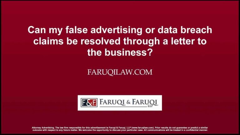 Can my false advertising or data breach claims be resolved through a letter to the business?