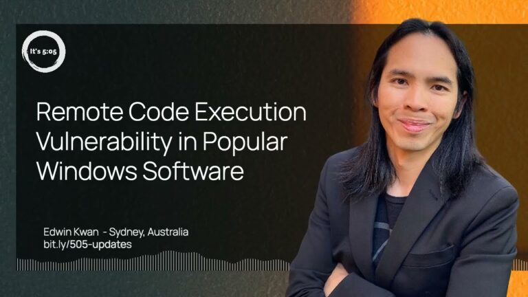 Remote Code Execution Vulnerability in Popular Windows Software. August 23, 2023 story by Edwin Kwan