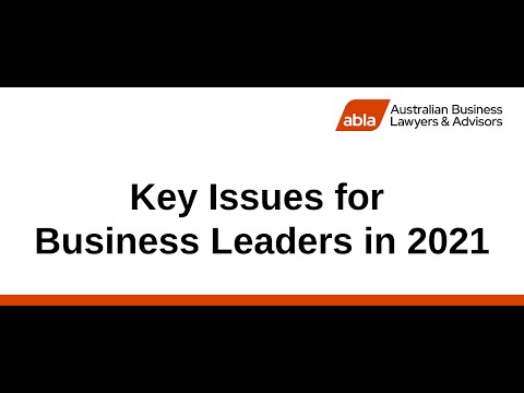 Key Issues for Business Leaders in 2021