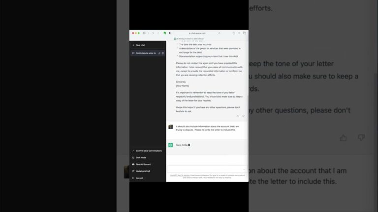 Debt collectors vs. ChatGPT AI:  Who will win?  Creating the ultimate dispute letter