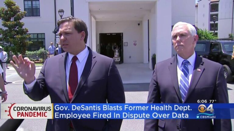 Gov. DeSantis Blasts For Health Dept. Worker Fired In Data Dispute