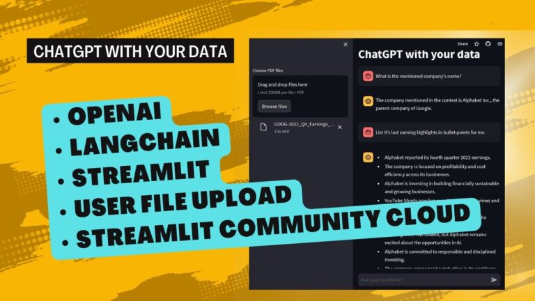 [ChatGPT with your own data] using Langchain and Streamlit – Part 2 Now Including User File Upload!
