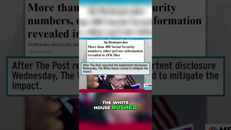 MASSIVE Data Breach EXPOSES Hundreds! (SSNs Leaked in JFK Files?!) | MSNBC News #Shorts