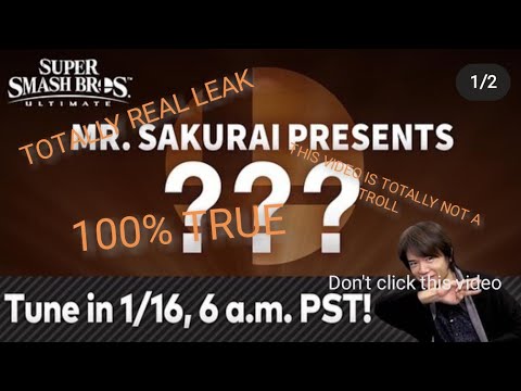 LEAK FULL NINTENDO DIRECT VIDEO OF THE NEXT DLC FIGHTER.                                     (Fake)