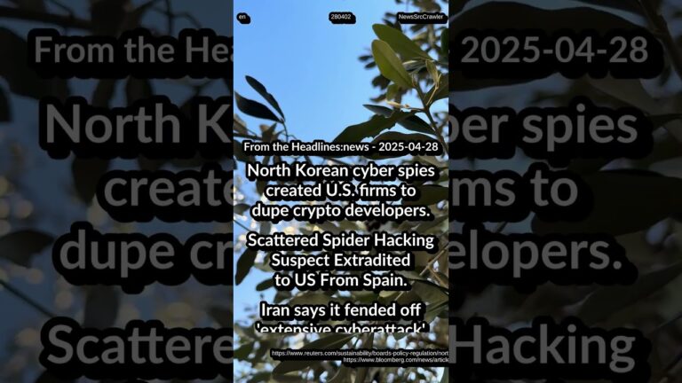 NK cyber spies form US firms. Scattered Spider Suspect: to US. Iran: fend off extensive cyberattack