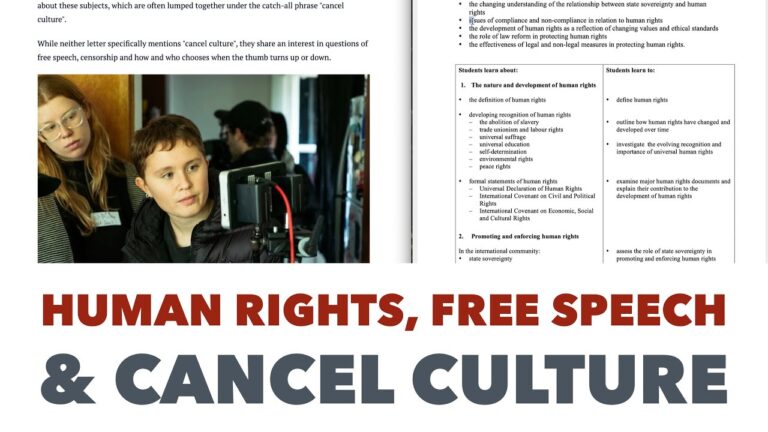 Legal Studies in the news – Free Speech & Cancel Culture