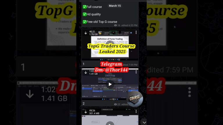 🔥🤯TopG Traders Full 2025 Course Leaked | TopG Trader  | Access Now 🤩#topgtraders #trading