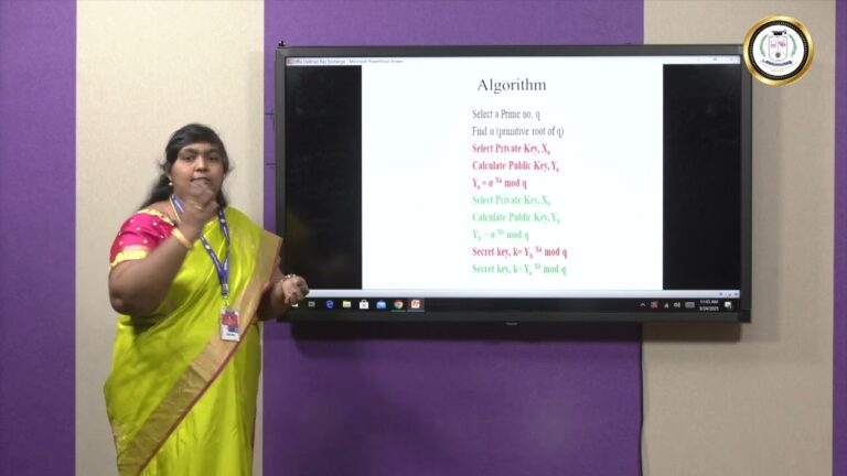 Diffie Hellman Key exchange – Dr S Prayla Shyry