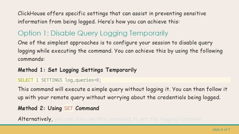 Can I hide passwords in ClickHouse log during remote queries?