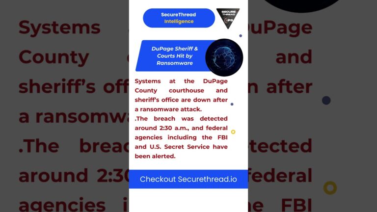Ransomware Hits DuPage County Sheriff & Courts | FBI Notified