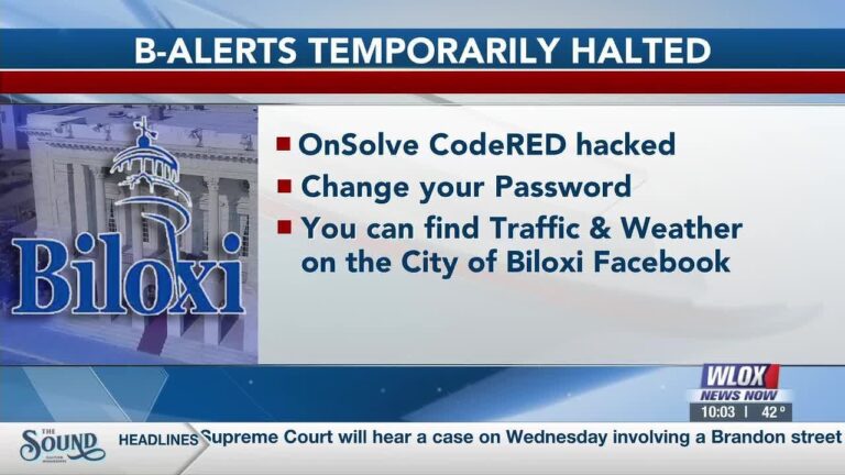Biloxi B-Alerts down due to cybersecurity breach, city says