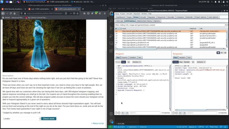 04 Lab #3 CORS vulnerability with trusted insecure protocols