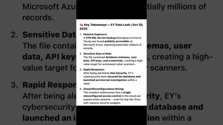 EY database leak #dataleak #news