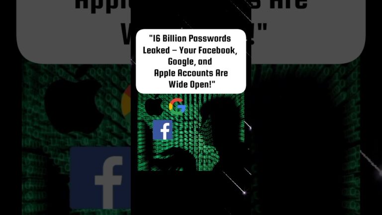 🤯😱”16 Billion Passwords Leaked – Your Facebook, Google, and Apple Accounts Are Wide Open!” #shorts