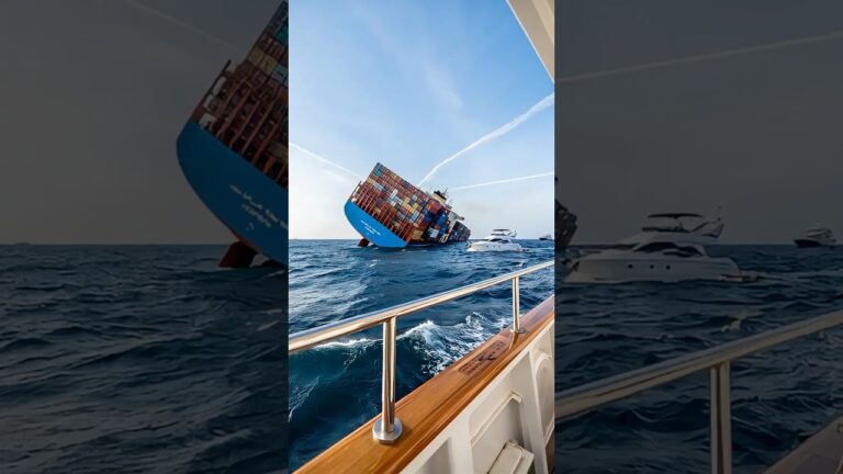 Heart-Stopping Moment:Containers Swept into Sea from Cargo Ship #CargoShipThriller
