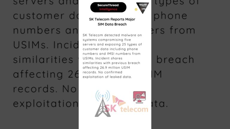 SK Telecom Reports Major SIM Data Breach Affecting Customer Information