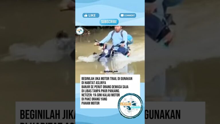 ORANG INI MEMBUKTIKAN BAHWA MOTOR TRAIL MAMPU MELINTASI BANJIR #shorts