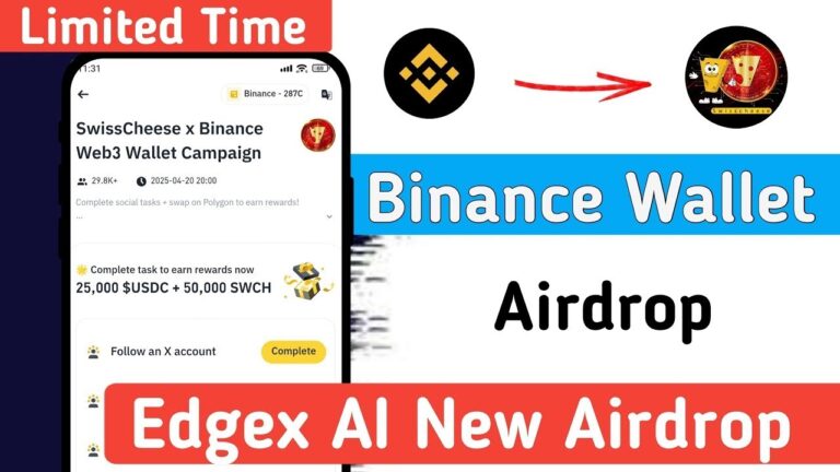 Swisschees $34 Per Binance | Binance Web3 Offer | 1 Account = $34 | Binance Exchange Offer