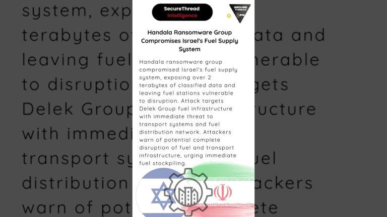 Handala Ransomware Group Compromises Israel’s Fuel Supply System