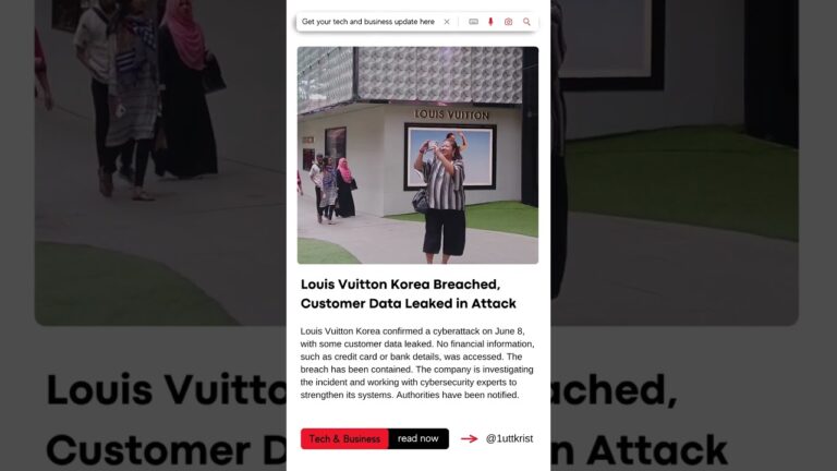 Louis Vuitton Korea Breached, Customer Data Leaked in Attack